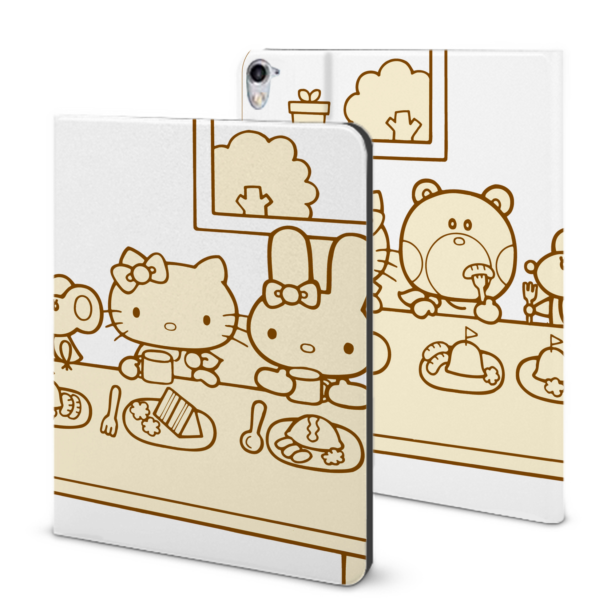 （画像用） Hello Kitty ハローキティ IPad ケース ブック型 PUレザー TPU 耐衝撃 軽量 薄型 ペン収納なし 全面保護 IPad 各モデル対応